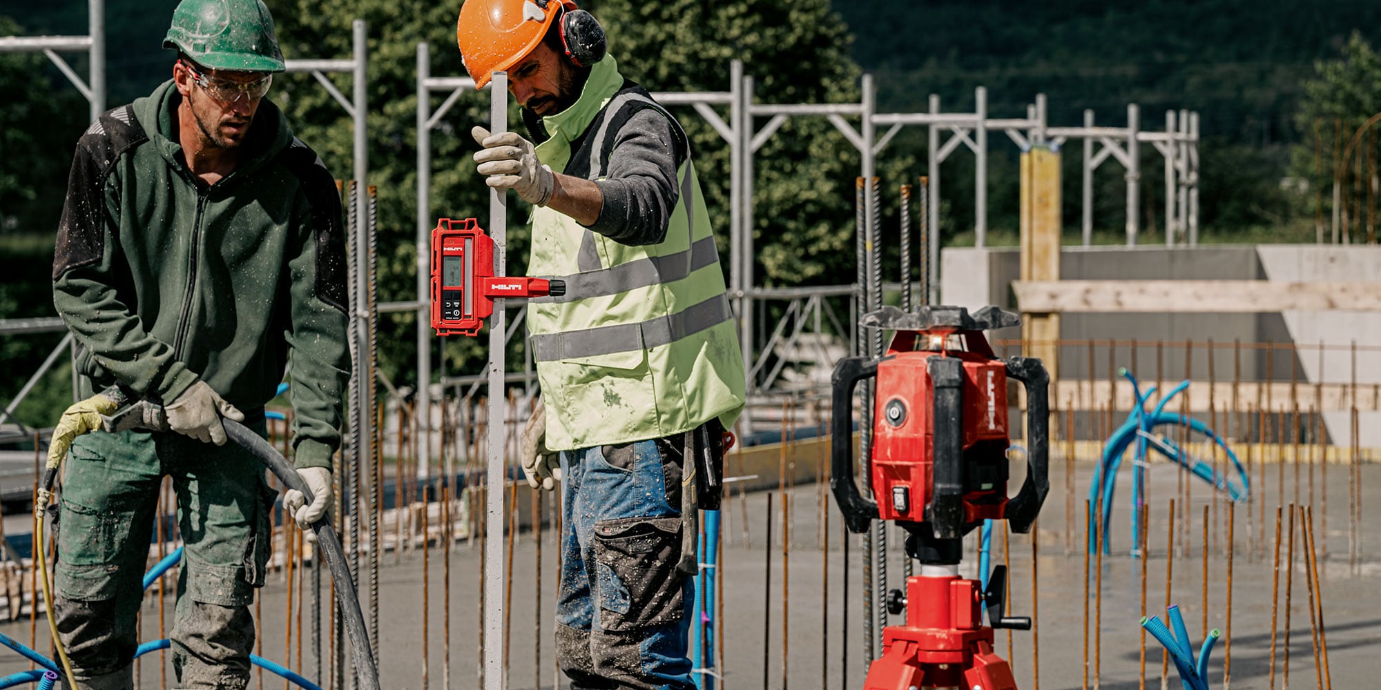 Laser rotatif sur le chantier