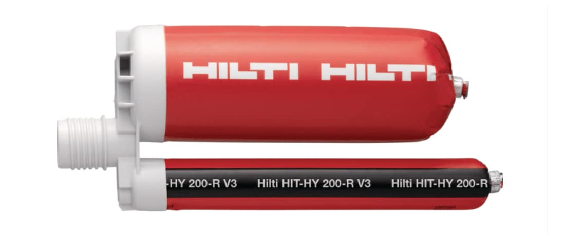 Résine hybride haute performance HIT-HY 200-R V3 pour chevillage lourd et scellement de fers d'armature dans le cadre du système Hilti SafeSet