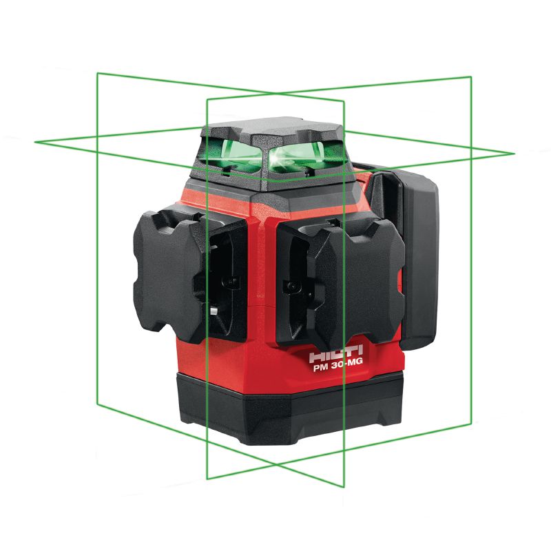 Laser à faisceau multidirectionnel PM 30-MG Laser multidirectionnel à 3 faisceaux verts à 360° pour les installations de plomberie, la mise à niveau, l'alignement et l'équerrage