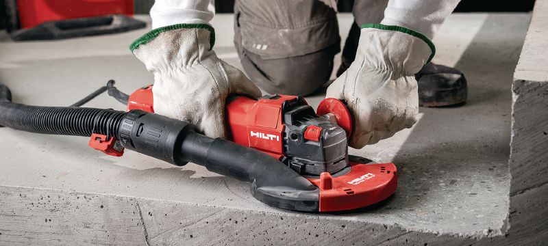 Winkelschleifer AG 125-20SE Leistungsstarker Winkelschleifer 2000 W mit stufenloser Drehzahlregelung und Schiebeschalter zum Schneiden und Schleifen in Metall, Beton und Mauerwerk mit Scheiben bis 125 mm Anwendungen 1