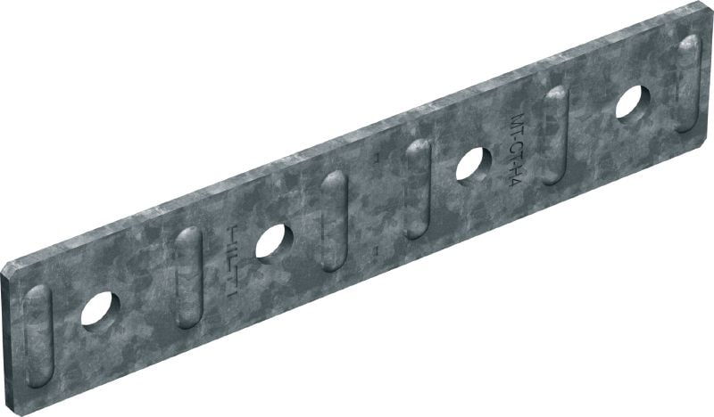 MT-CT-H4 OC Stossplatte für Profilschienen Verbindungsknopf (flach) zur Verwendung als Längsverlängerung für MT Schienen, für den Einsatz in Aussenbereichen mit niedriger Schadstoffkonzentration