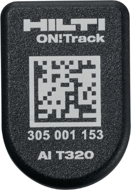 Smart tag Bluetooth® AI T320 ON!Track Asset tag durevole per tracciare la posizione dell'equipaggiamento edile e interrogarlo tramite il sistema di tracking attrezzi Hilti ON!Track – ottimizzare il proprio inventario e risparmiare tempo nella sua gestione